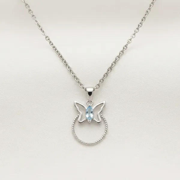 Silver_Blue_Accent_Butterfly_Chain_Pendant_Necklace_For_Women