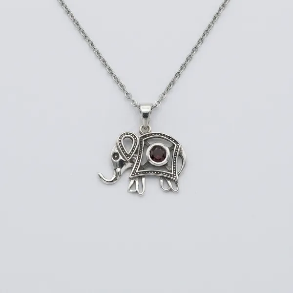 Silver_Elephant_Red_Accent_Pendant_Chain_Necklace_For_Women