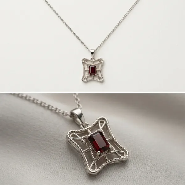 Silver_Geometric_Red_Stone_Pendant_Chain_Necklace_For_Women