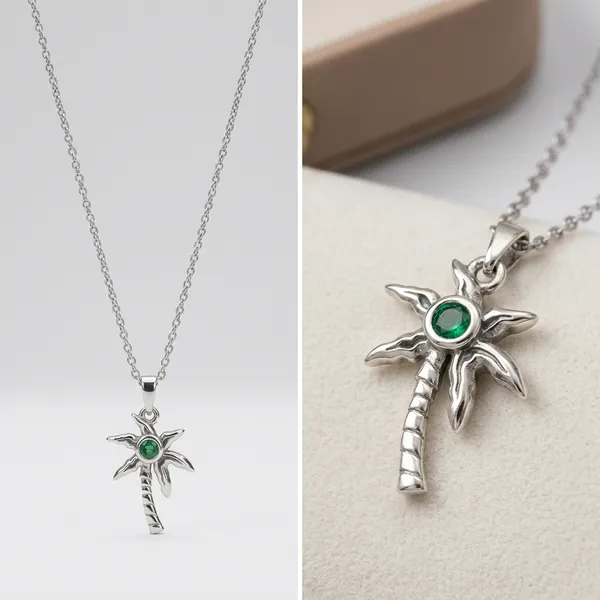 Silver_Palm_Tree_Green_Stone_Pendant_Chain_Necklace_For_Women