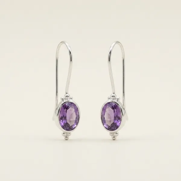 Purple_&_Silver_Faceted_Drop_Earrings_For_Women