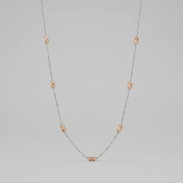Silver_&_Rose_Gold_Accent_Chain_Necklace_For_Women