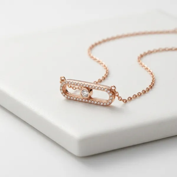 Rose_Gold_Finish_Green_Stone_Rectangular_Pendant_Necklace_For_Women