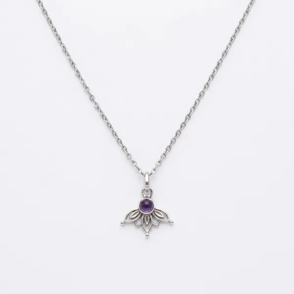 Purple_&_Silver_Floral_Pendant_Necklace_For_Women