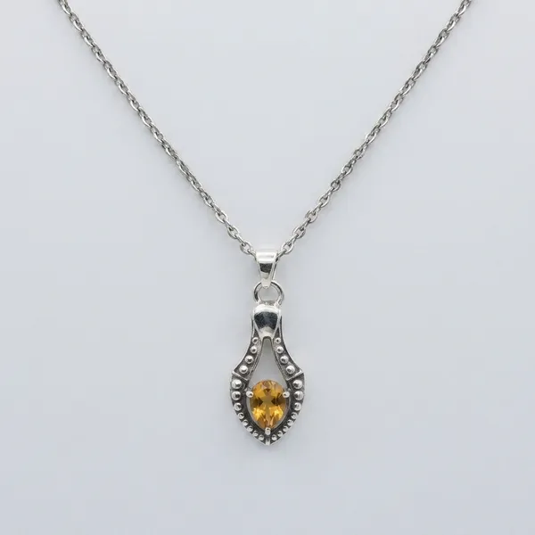 Silver_Yellow_Teardrop_Stone_Pendant_Necklace_For_Women