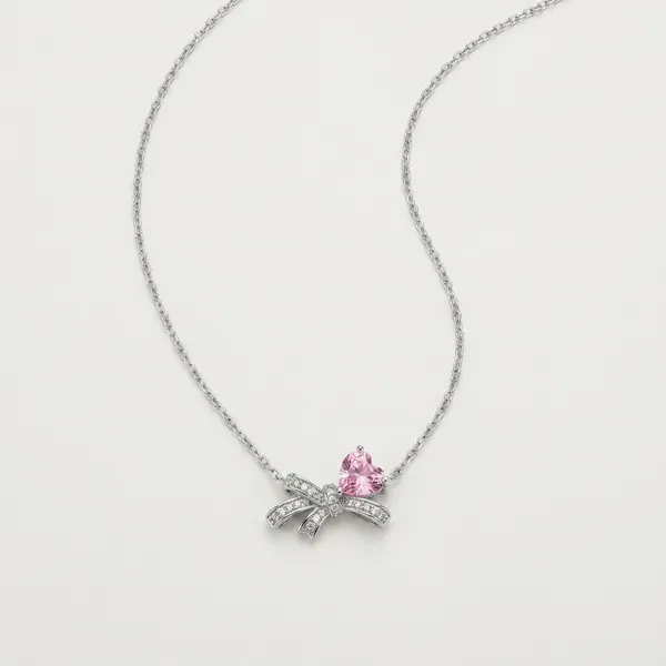 Silver_Bow_Heart_Pendant_Chain_Necklace_For_Women