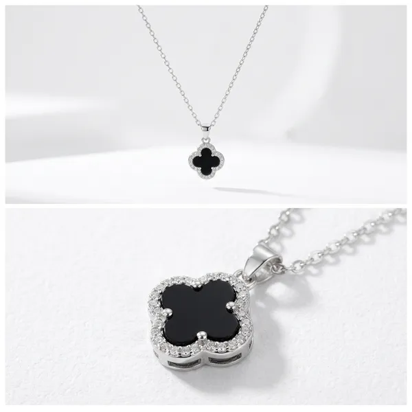 Silver_Four-Leaf_Clover_Pendant_Necklace_For_Women