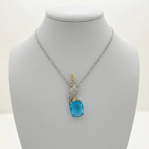 Blue_Silver_Bird_Pendant_Chain_Necklace_For_Women
