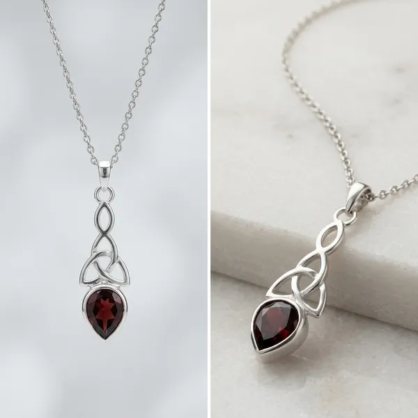 Silver_Intertwined_Black_Teardrop_Pendant_Necklace_For_Women