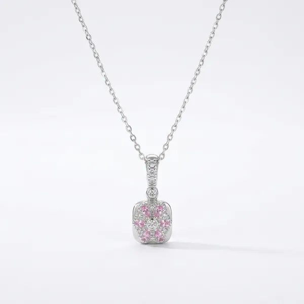 Silver_Floral_Multicolour_Stone_Pendant_Necklace_For_Women