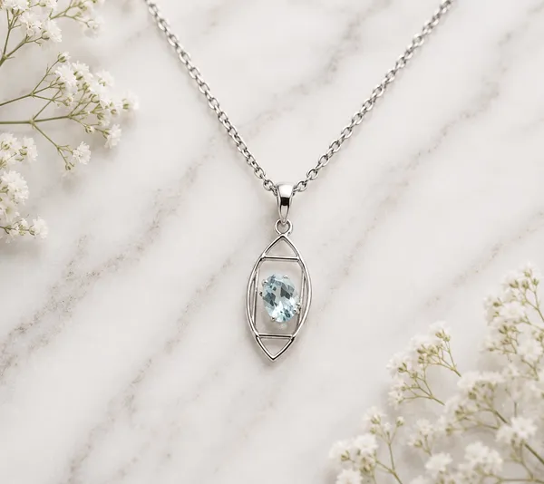 Silver_Light_Blue_Teardrop_Pendant_Necklace_For_Women