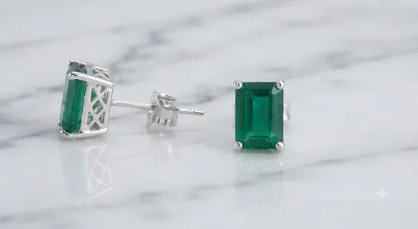 Green_Rectangular_Stone_Silver-Tone_Stud_Earrings_For_Women