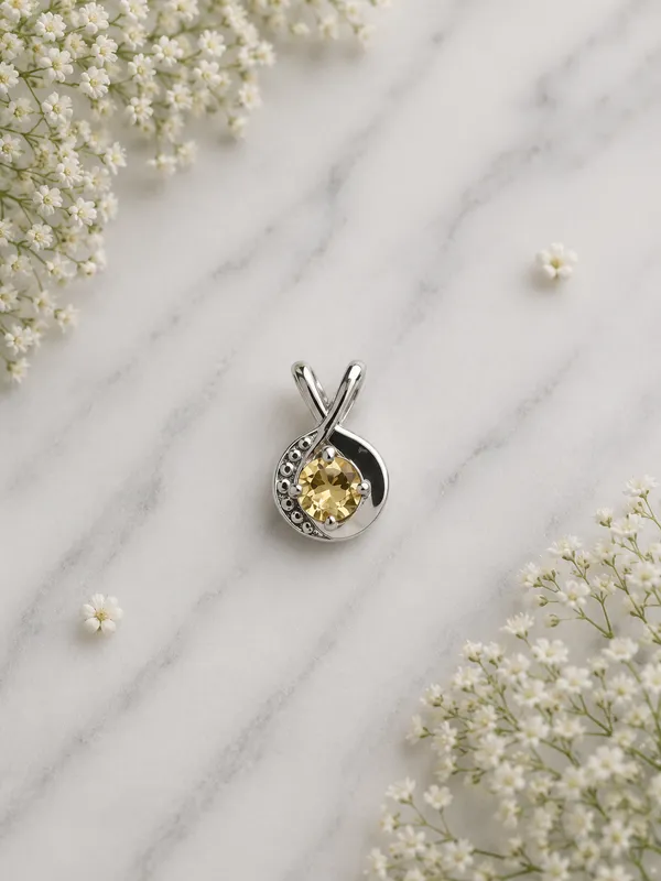 Silver_Gold_Tone_Round_Decorative_Pendant_For_Women