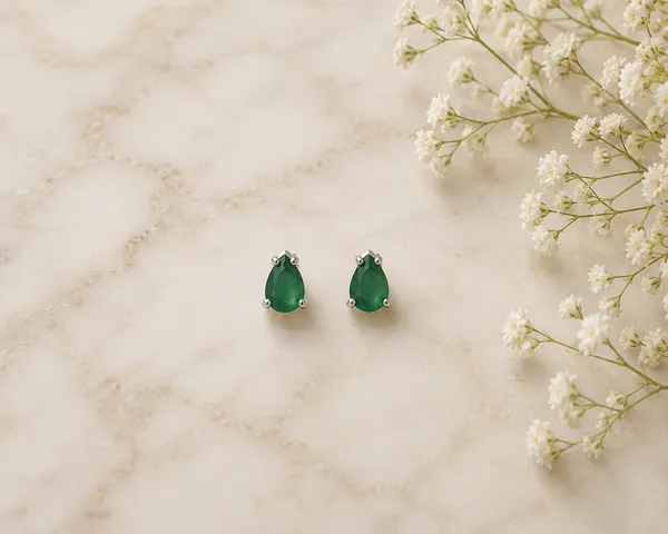 Green_Silver_Teardrop_Stone_Stud_Earrings_For_Women