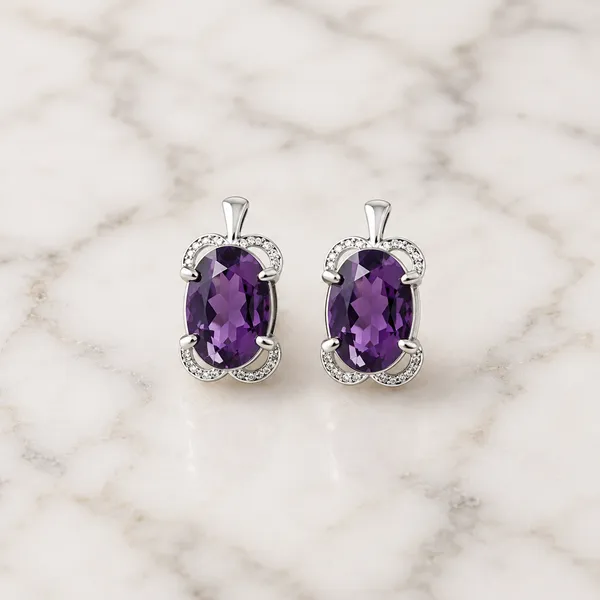 Purple_Oval_Stone_Silver-Tone_Stud_Earrings_For_Women