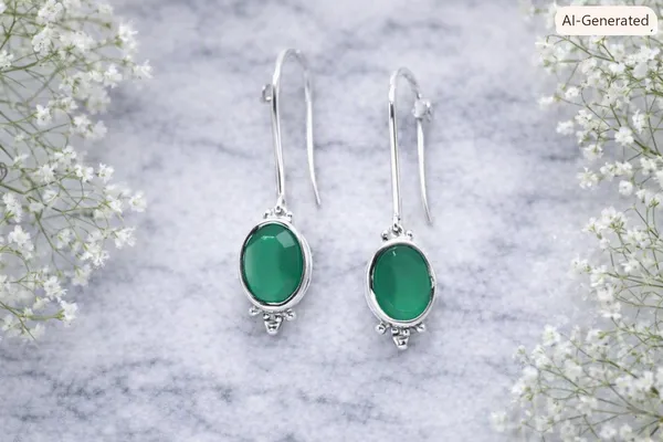 Silver_Green_Oval_Stone_Drop_Earrings_For_Women