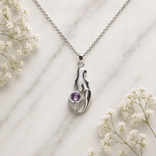 Silver_Purple_Accent_Pendant_Chain_Necklace_Earring_For_Women