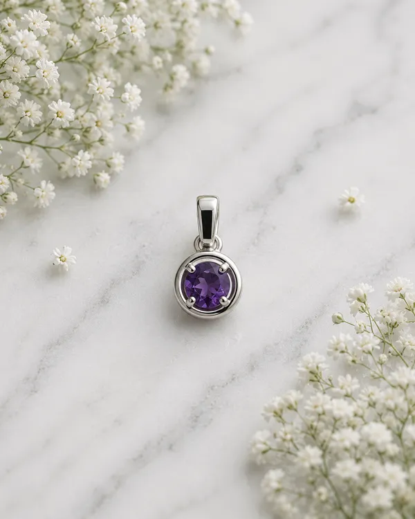 Purple_Silver_Stone_Round_Pendant_For_Women