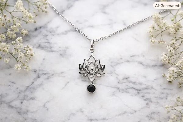 Silver_Lotus_Pendant_Chain_Necklace_For_Women