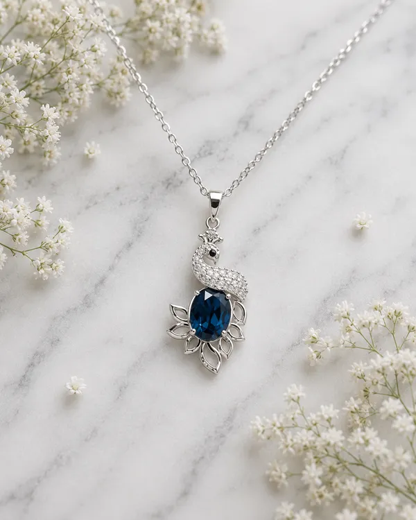 Blue_Silver_Crystal_Floral_Chain_Pendant_Necklace_For_Women