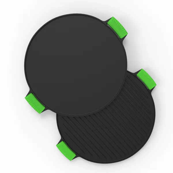Cast_Iron_2-in-1_Dosa_Tawa_&_Grill_With_Silicon_Handle_Cover_|_Double-Sided_Tawa/Pan_for_Roti,_Dosa,_Chapati,_Fish_&_Steak_|_Naturally_Nonstick,_Gas_&_Induction_Cookware_|_Reversible_Cooking