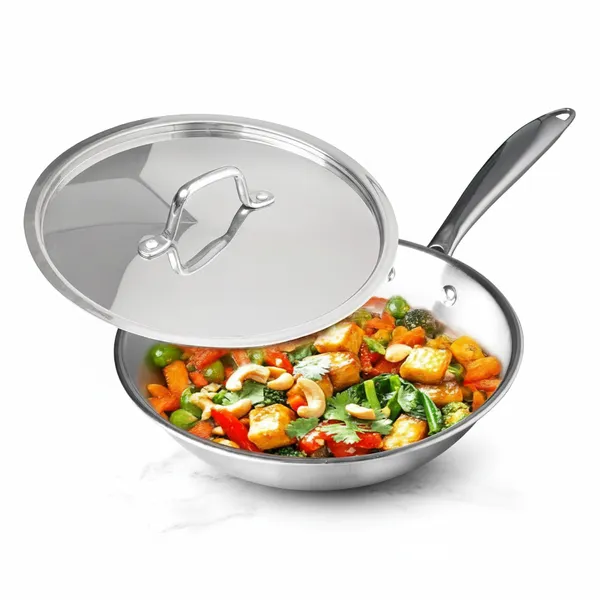 Tri_Ply_Stainless_Steel_Frying_Pan_With_Lid_Omelets_Pan_Non_Stick_Gas_Induction_Compatible_Riveted_Handle_Food_Safe_Pfoa_Free_Scratch_Resistant