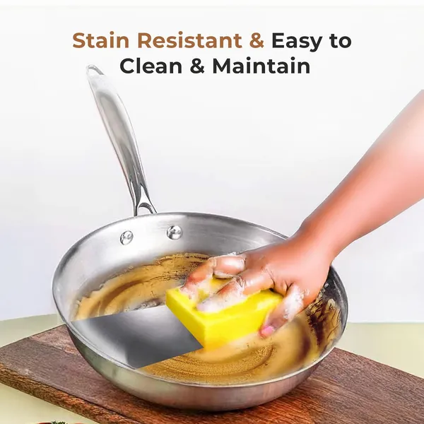 Tri_Ply_Stainless_Steel_Frying_Pan_With_Lid_Omelets_Pan_Non_Stick_Gas_Induction_Compatible_Riveted_Handle_Food_Safe_Pfoa_Free_Scratch_Resistant