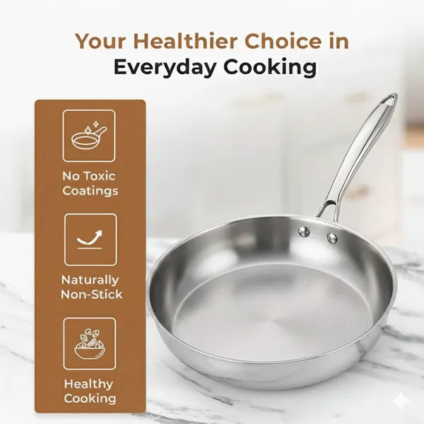 Tri_Ply_Stainless_Steel_Frying_Pan_With_Omelets_Pan_Non_Stick_Gas_Induction_Compatible_Riveted_Handle_Food_Safe_Pfoa_Free_Scratch_Resistant