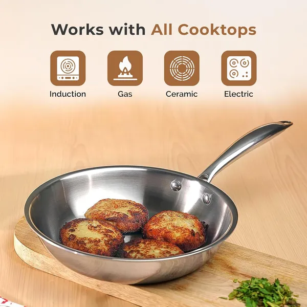 Tri_Ply_Stainless_Steel_Frying_Pan_With_Omelets_Pan_Non_Stick_Gas_Induction_Compatible_Riveted_Handle_Food_Safe_Pfoa_Free_Scratch_Resistant