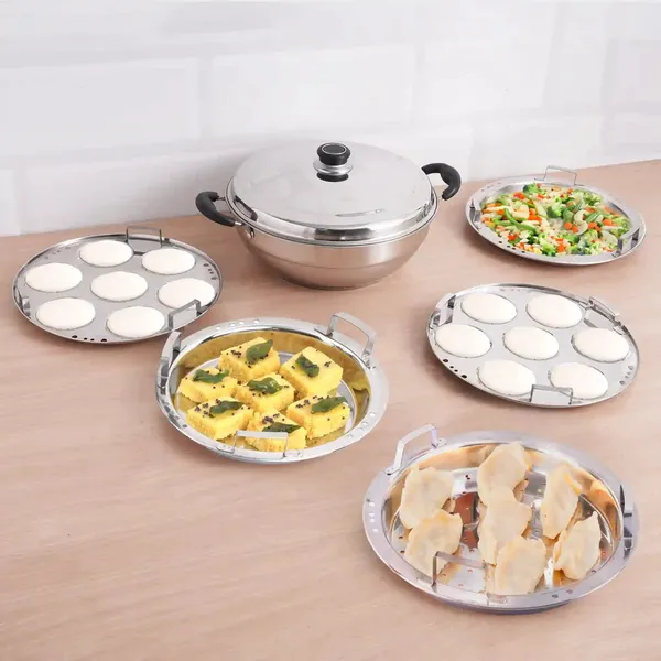 Stainless_Steel_Idli_Maker_Momo_Maker_Multi_Kadai_Steamer_Set_Large_5_Plates_2_Idli_2_Dhokla_1_Steamer_3_Layer_Thick_Bottom_Induction_Friendly