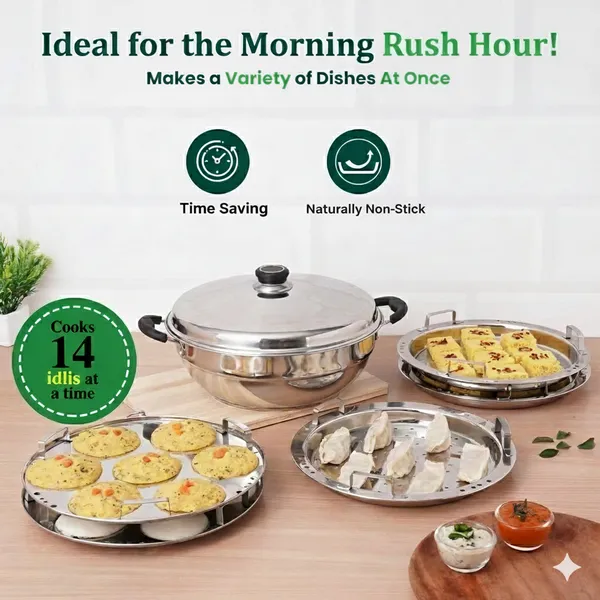 Stainless_Steel_Idli_Maker_Momo_Maker_Multi_Kadai_Steamer_Set_Large_5_Plates_2_Idli_2_Dhokla_1_Steamer_3_Layer_Thick_Bottom_Induction_Friendly