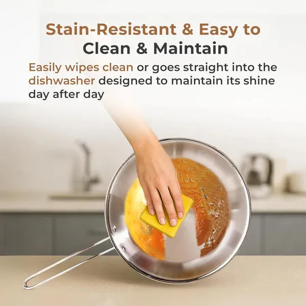 Tri_Ply_Stainless_Steel_Frying_Pan_Omelets_Pan_Non_Stick_Gas_Induction_Compatible_Riveted_Handle_Food_Safe_Pfoa_Free_Scratch_Resistant