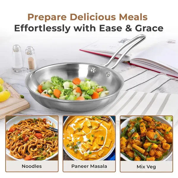 Tri_Ply_Stainless_Steel_Frying_Pan_Omelets_Pan_Non_Stick_Gas_Induction_Compatible_Riveted_Handle_Food_Safe_Pfoa_Free_Scratch_Resistant