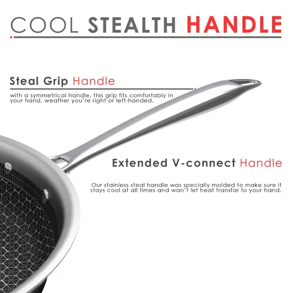 Hy-Tech_Triply_Stainless_Steel_Frying_Pan_with_Glass_Lid_|_Honeycomb_Pattern_Fry_Pan_|_Omelets_Pan_|_Gas_&_Induction_Compatible_|_Riveted_Handle_|_Food_Safe_&_PFOA_Free_|_Scratch_Resistant