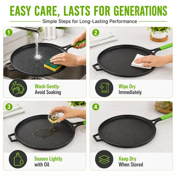 Cast_Iron_Tawa_for_Dosa_28_cm(11"_Inch)_With_Silicon_Hadle_Cover_|_Tawa_for_Dosa,_Uthappam,_Roti,_Chapati,_Naan|_Gas_&_Induction_Friendly_|_Dosa_Tawa_Cast_Iron_|_Cast_Iron_Cookware_|_Naturally_Non-Stick