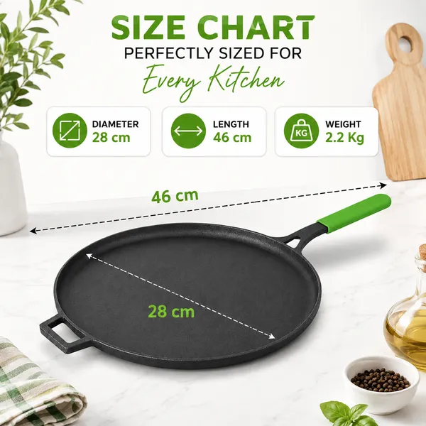Cast_Iron_Tawa_for_Dosa_28_cm(11"_Inch)_With_Silicon_Hadle_Cover_|_Tawa_for_Dosa,_Uthappam,_Roti,_Chapati,_Naan|_Gas_&_Induction_Friendly_|_Dosa_Tawa_Cast_Iron_|_Cast_Iron_Cookware_|_Naturally_Non-Stick