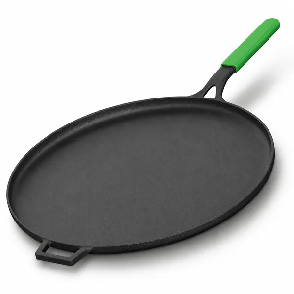 Cast_Iron_Tawa_for_Dosa_28_cm(11"_Inch)_With_Silicon_Hadle_Cover_|_Tawa_for_Dosa,_Uthappam,_Roti,_Chapati,_Naan|_Gas_&_Induction_Friendly_|_Dosa_Tawa_Cast_Iron_|_Cast_Iron_Cookware_|_Naturally_Non-Stick