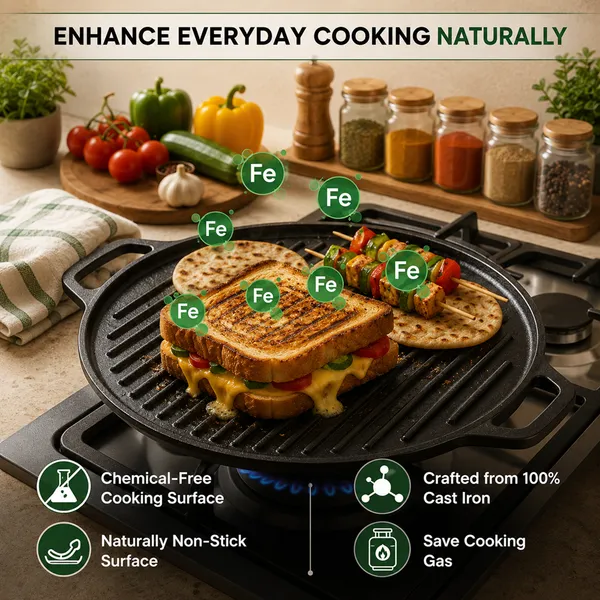 Cast_Iron_2-in-1_Dosa_Tawa_&_Grill_(30cm)_|_Double-Sided_Tawa/Pan_for_Roti,_Dosa,_Chapati,_Fish_&_Steak_|_Naturally_Nonstick,_Gas_&_Induction_Cookware_|_Reversible_Cooking