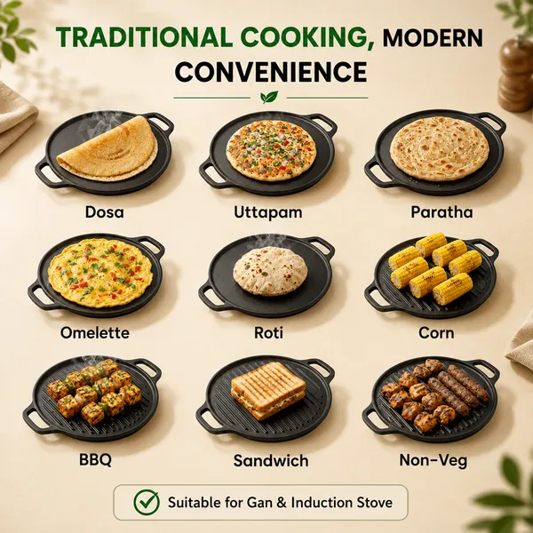 Cast_Iron_2-in-1_Dosa_Tawa_&_Grill_(30cm)_|_Double-Sided_Tawa/Pan_for_Roti,_Dosa,_Chapati,_Fish_&_Steak_|_Naturally_Nonstick,_Gas_&_Induction_Cookware_|_Reversible_Cooking