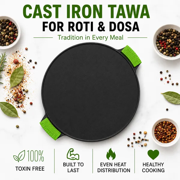 Cast_Iron_Tawa_for_Dosa_30_cm(12_Inch)_With_Silicon_Handle_Cover_|_Tawa_for_Dosa,_Uthappam,_Roti,_Chapati,_Naan|_Gas_&_Induction_Friendly_|_Dosa_Tawa_Cast_Iron_|_Cast_Iron_Cookware_|_Naturally_Non-Stick