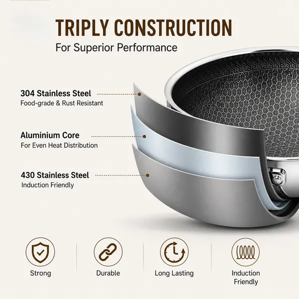 Hy-Tech_Triply_Stainless_Steel_Kadai_With_Glass_Lid_|_Hneycomb_Kadai_|_Non-Stick_|_Induction_&_Gas_Stove_Compatible_|_Even_Heating_|_Toxin_Freen