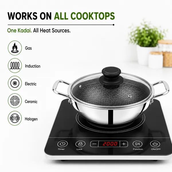 Hy-Tech_Triply_Stainless_Steel_Kadai_With_Glass_Lid_|_Hneycomb_Kadai_|_Non-Stick_|_Induction_&_Gas_Stove_Compatible_|_Even_Heating_|_Toxin_Freen