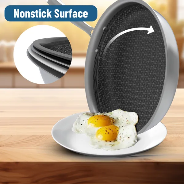 Hy-Tech_Triply_Stainless_Steel_Frying_Pan_|_Honeycomb_Pattern_Fry_Pan_|_Omelets_Pan_|_Gas_&_Induction_Compatible_|_Riveted_Handle_|_Food_Safe_&_PFOA_Free_|_Scratch_Resistant