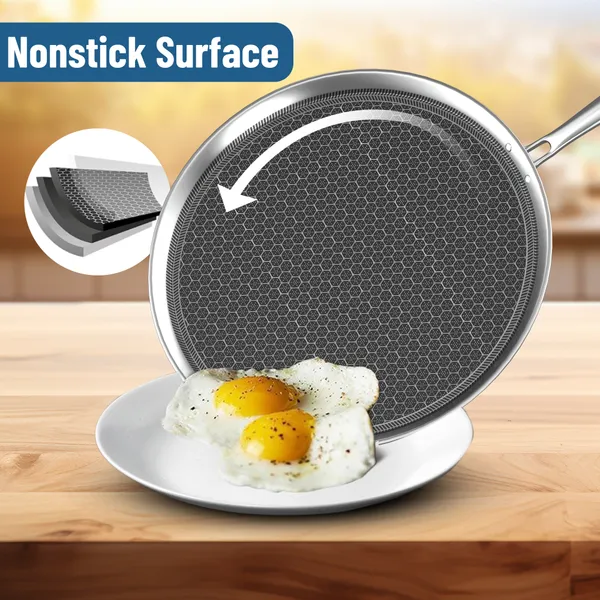 Hy-Tech_Triply_Non_Stick_Dosa_Tawa_|_Stainless_Steel_Tawa_for_Dosa_|_Tawa_for_Roti/Chapati/Paratha_|_Metal_Spatula_Friendly,_4.0_mm_Thick,_Honeycomb_Pattern,_Riveted_Handle,_Food_Safe