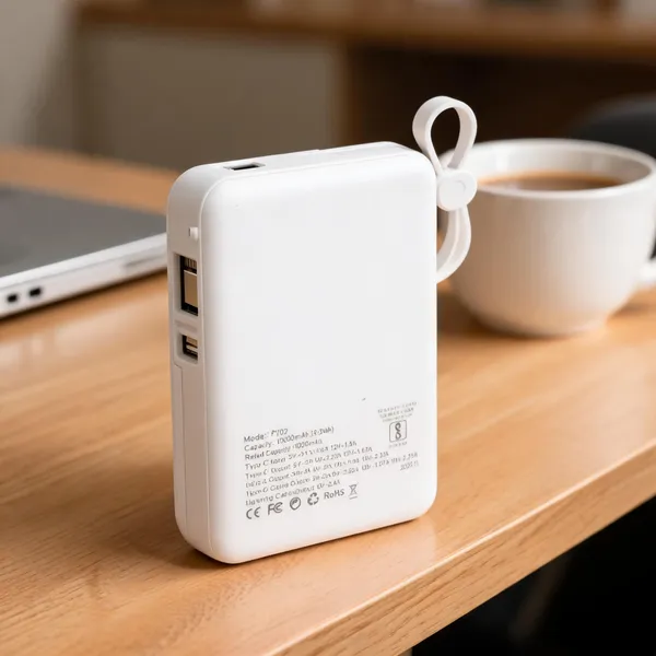 White_10000Mah_Power_Bank_With_Built_And_In_Lightning_Cable
