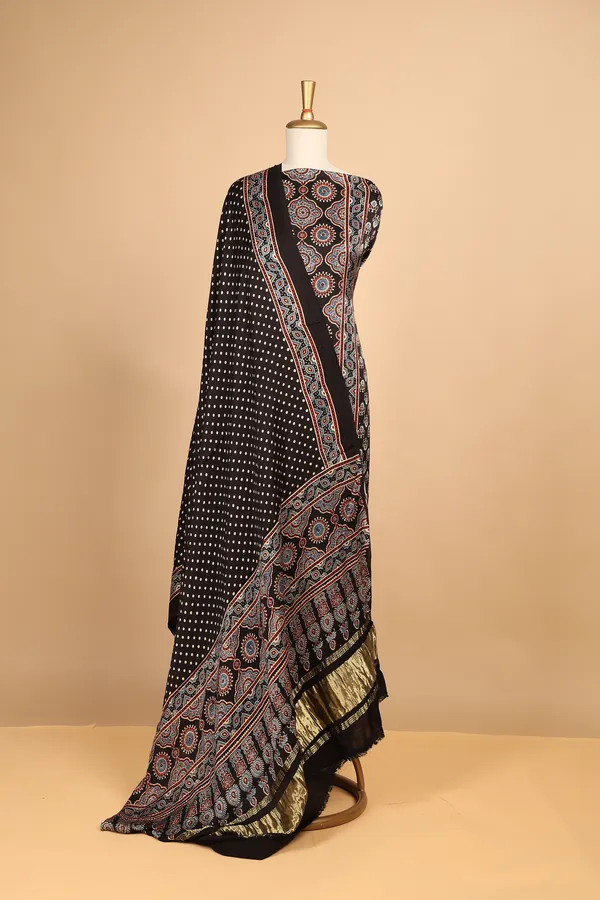 Black_Silk_Printed_Unstitched_Suit_Set_For_Women