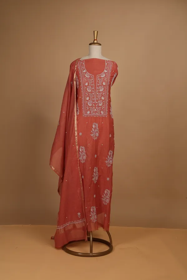 Red_Mul_Cotton_Embroidered_Unstitched_Suit_Set_For_Women