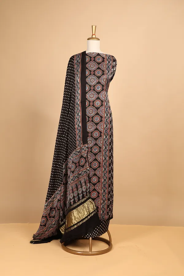 Black_Silk_Printed_Unstitched_Suit_Set_For_Women