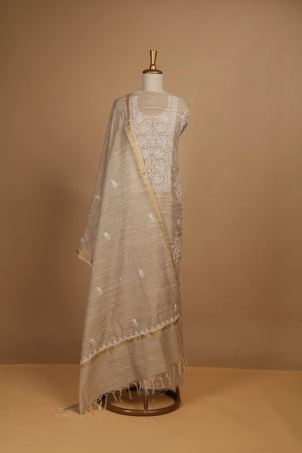 Beige_Mul_Cotton_Embroidered_Straight_Unstitched_Suit_Set_For_Women