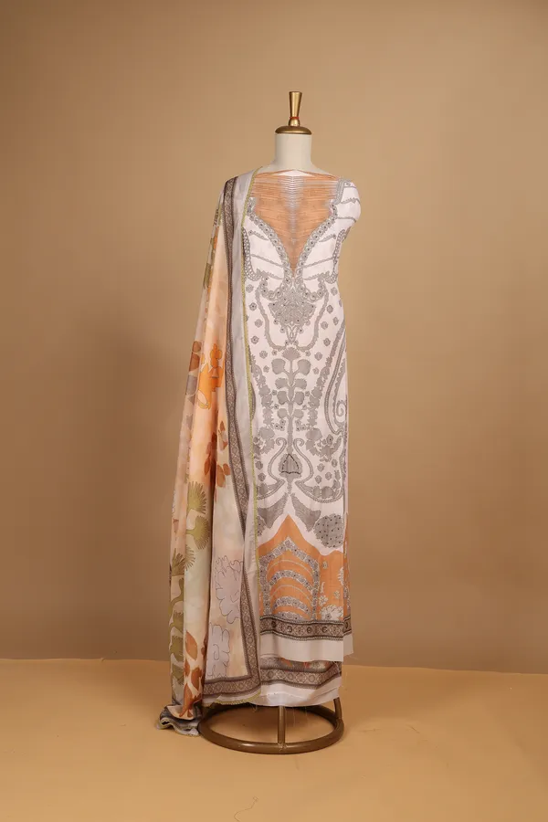 Cream_Cotton_Printed_Unstitched_Suit_Set_For_Women